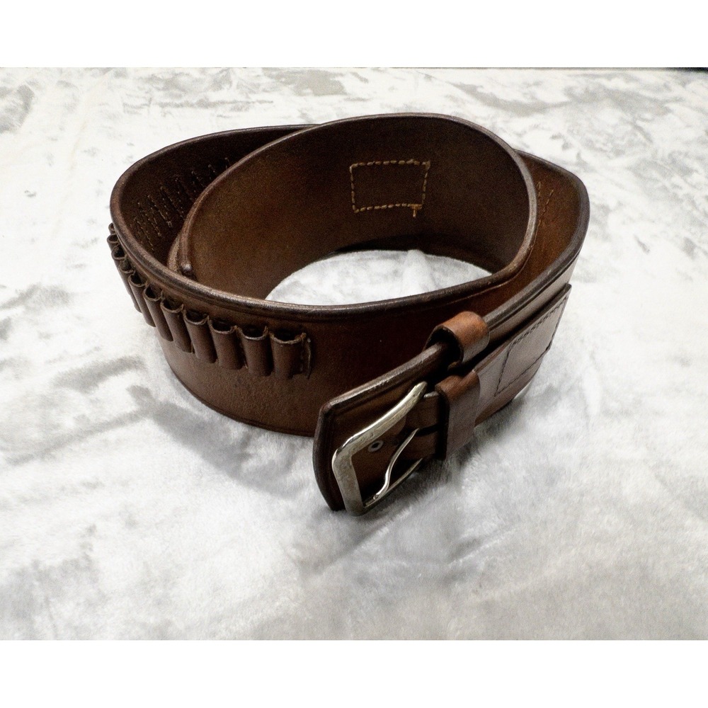 Vtg Viking Western Brown Leather Gun Cartridge Belt 7026 Mens Large Outdoors